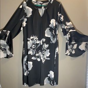 Floral Black & White Dress